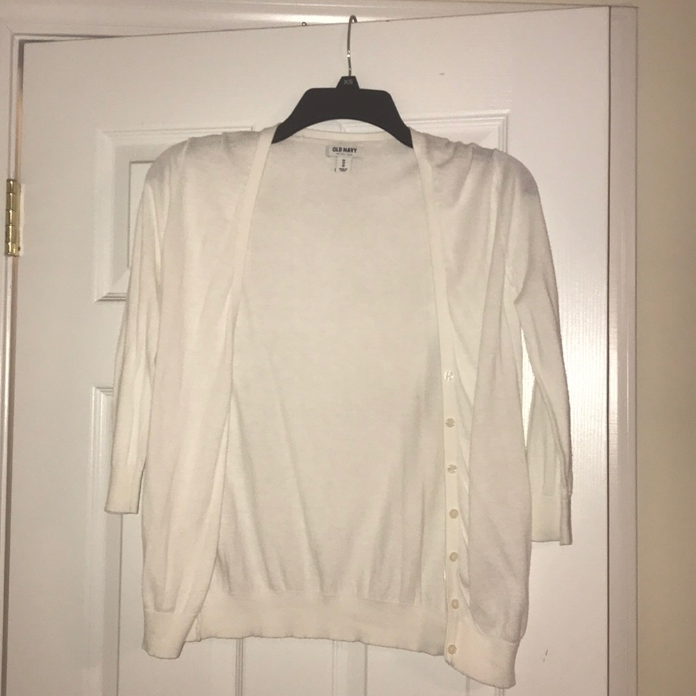 White cardigan